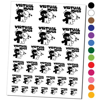 Virtual Bear Hugs Temporary Tattoo Water Resistant Set