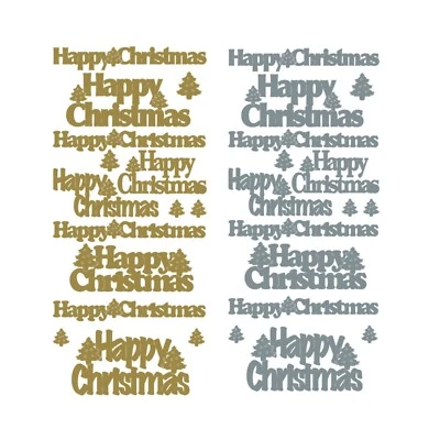 Happy Christmas stickers gold silver foiled peel off handmade cards 9 designs