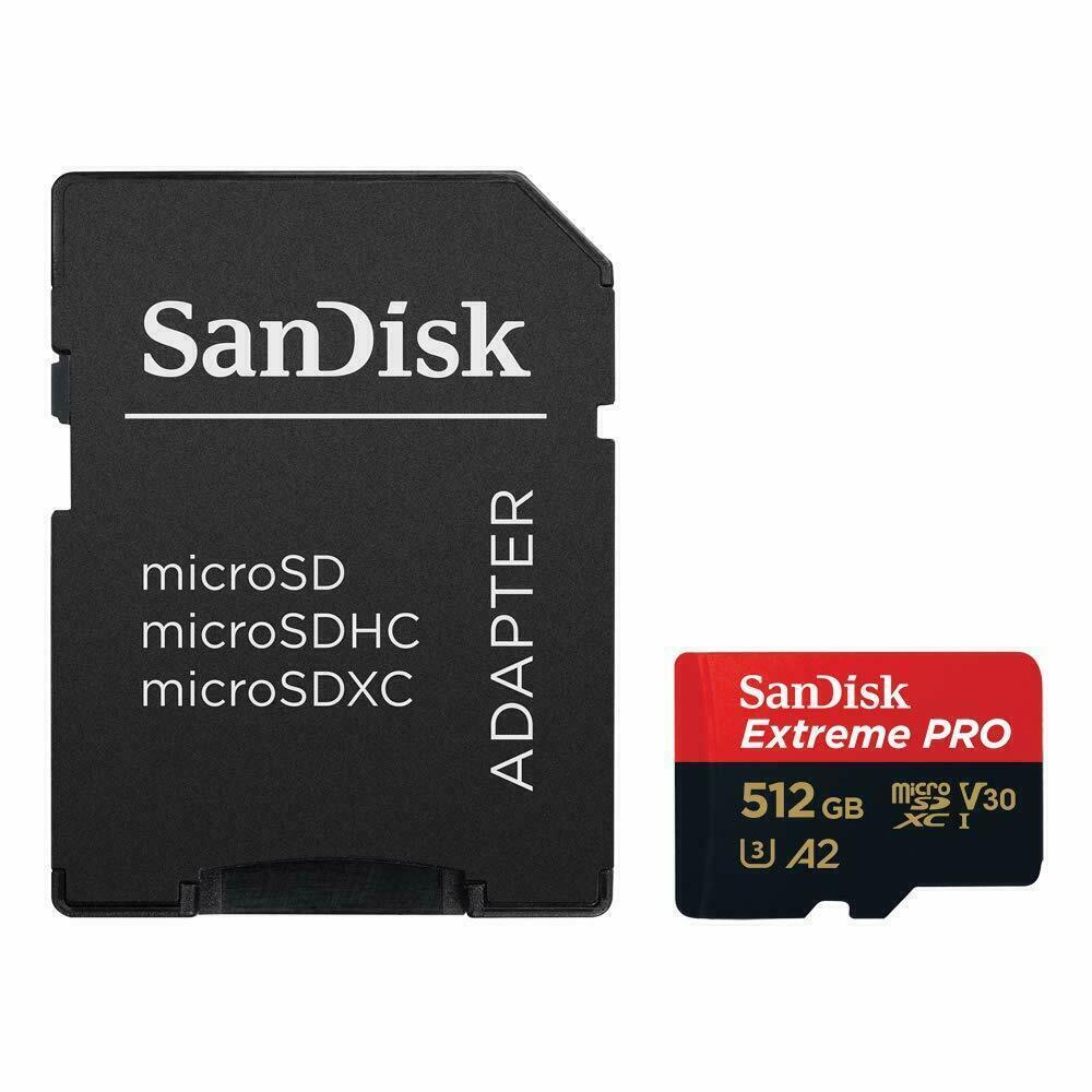 SanDisk Extreme PRO 512GB Micro SD V30 microSDXC Memory Card 