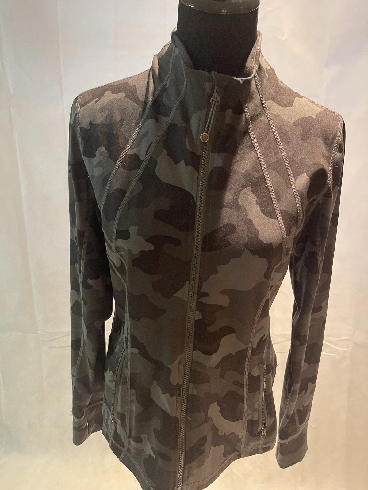 yogalicious lux camo full zip activewear thumbholes jacket