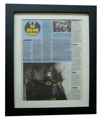 BATMAN+Review+ POSTER+AD+ORIGINAL 1989+RARE+QUALITY FRAMED+FAST WORLD SHIP