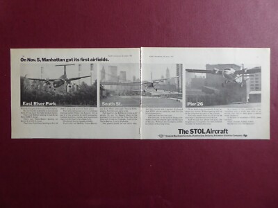 1/67 PUB DE HAVILLAND TWIN OTTER BUFFALO TURBO BEAVER MANHATTAN PIER 26 PARK AD