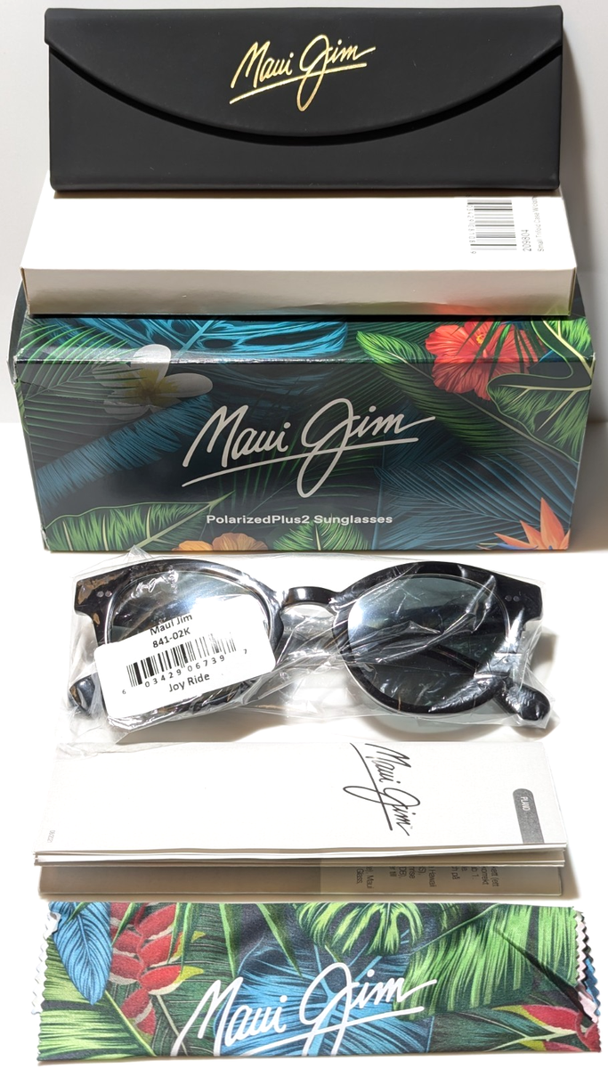 NEW Maui Jim Joy Ride Black Crystal Polarized Grey Lens Sunglasses