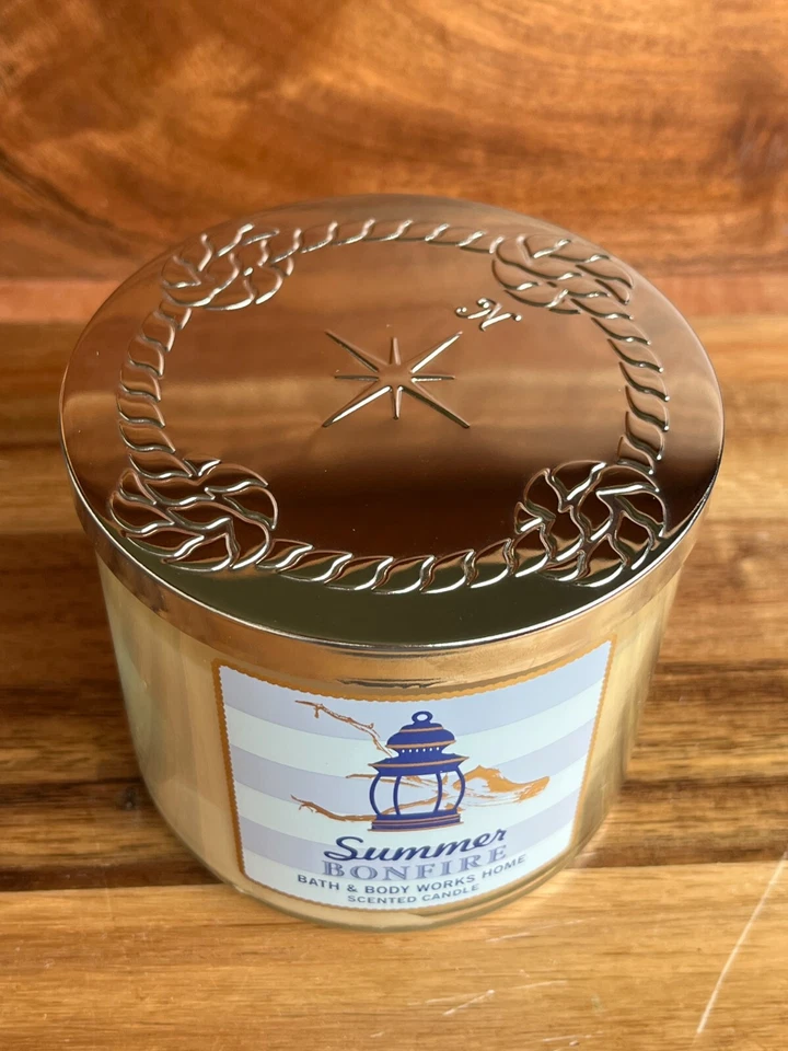 Vela perfumada Bath and Body Works SUMMER BONFIRE 3 mechas 14,5 oz NUEVA Foto 2 de 4