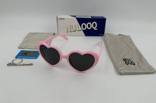 NULOOQ Pink Heart Shaped Polarized Sunglasses for Women Large Frame Retro UV400