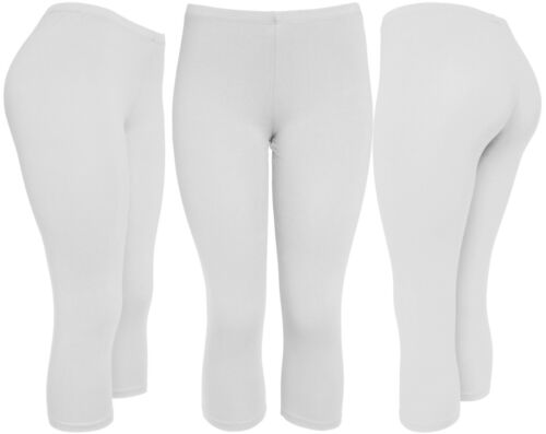 Women's Basic Cotton Solid Capri Leggings S-3XXL - Picture 14 of 14