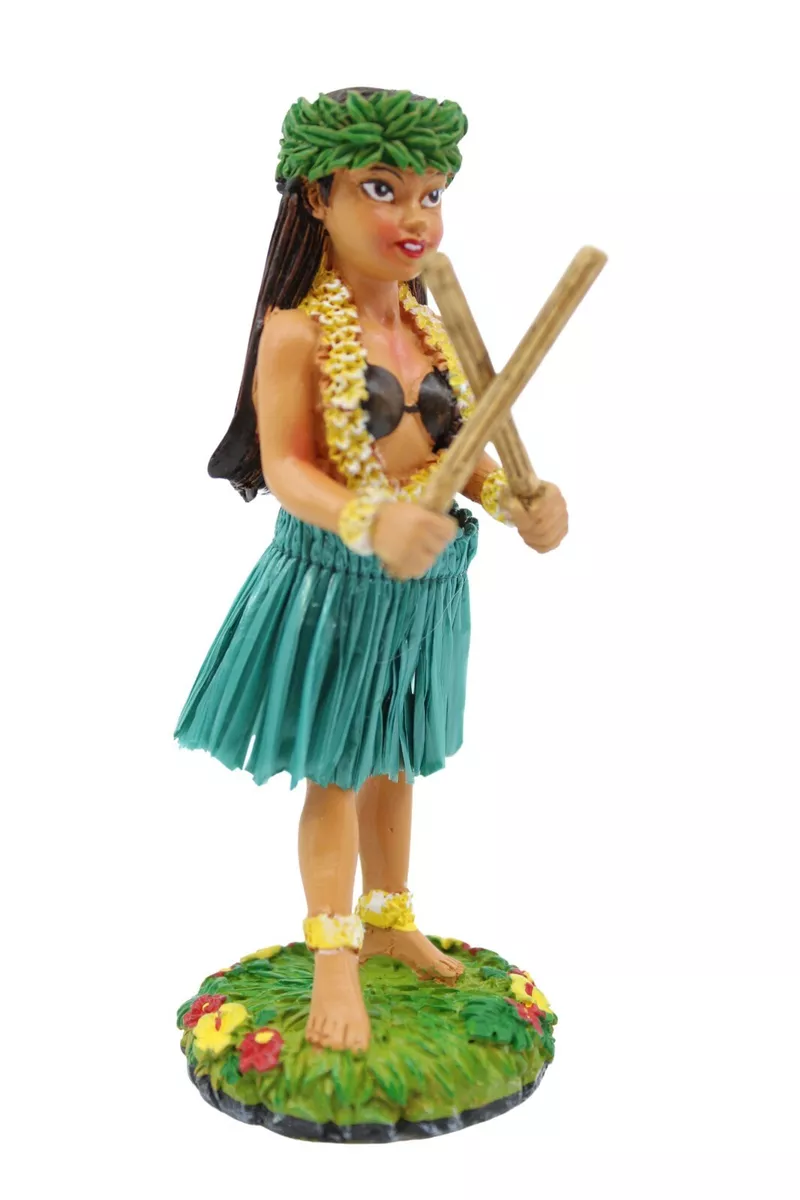 Hawaiian Hula Lady w Pu ili Sticks Dashboard Doll 4