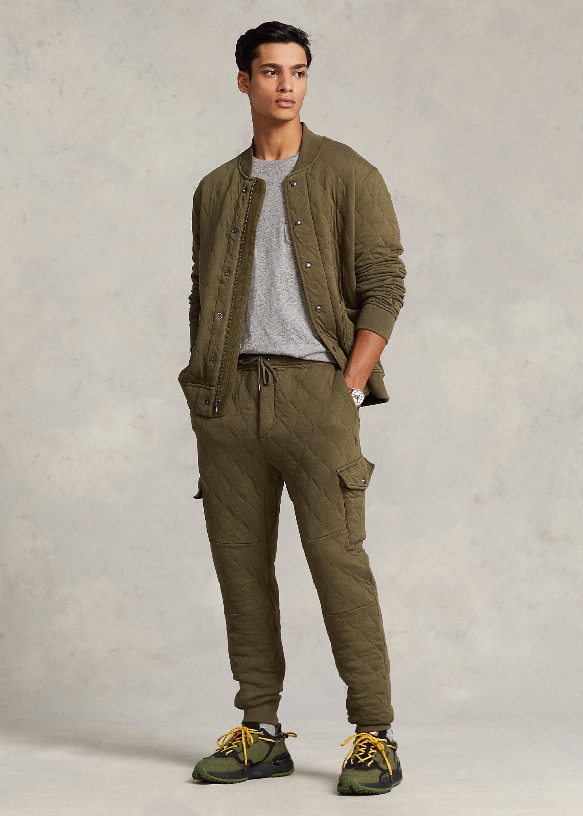Polo Ralph Lauren Military US Army Camp Quilted Cargo Jogger Pants Sweatpants