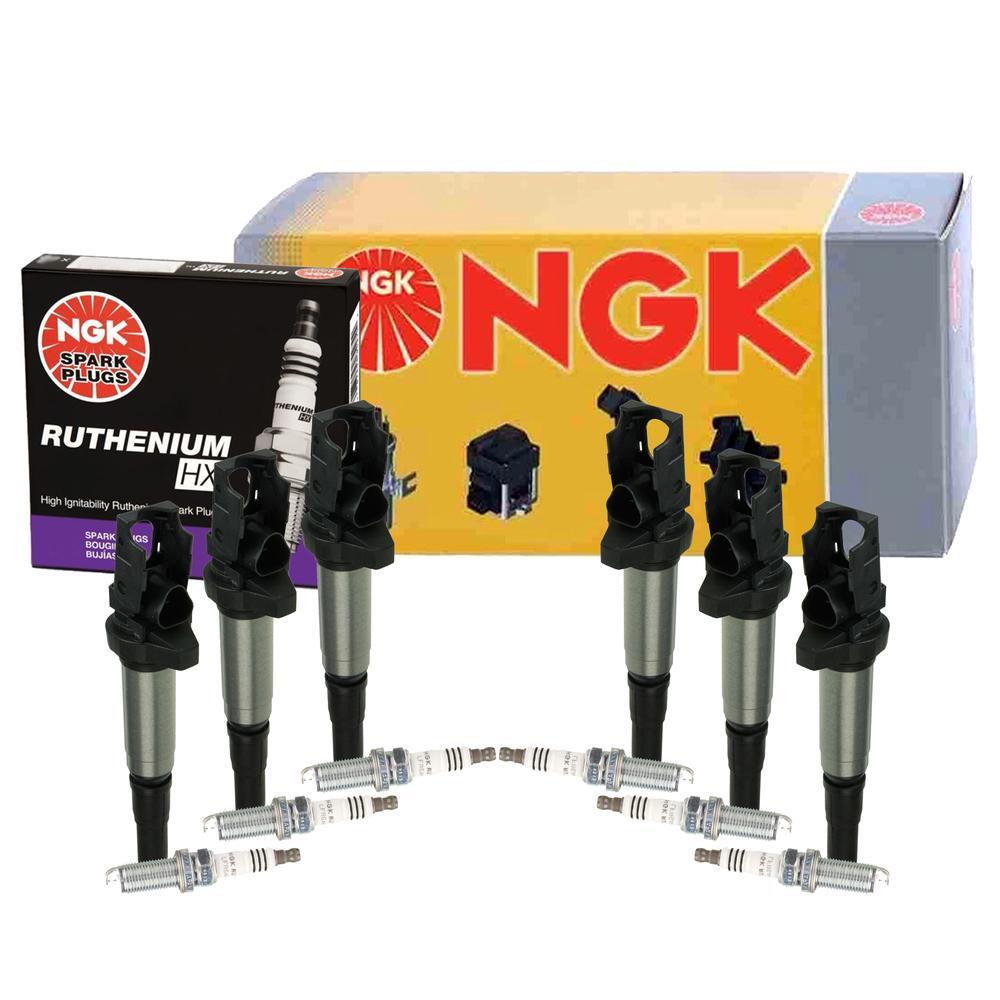 NGK 6 COP Ignition Coils 6 Ruthenium HX Spark Plugs Kit For E60 E83 E88 E90 E92