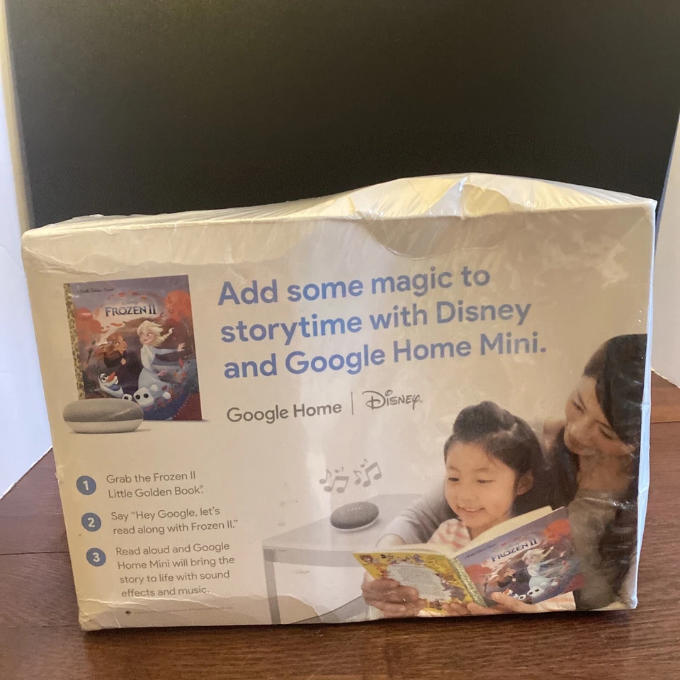 Google Home Mini Speaker (Gray) & Frozen II Book Bundle New & Sealed- Box Damage - Image 3 of 4