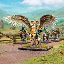 Halfling General on Winged Aralez - Kings of War Mantic Rhordia MGKWHF201