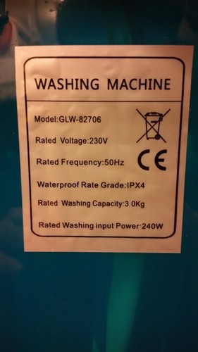 3KG LOAD PORTABLE MINI WASHING MACHINE CARAVAN OUTDOOR GARDEN CAMPING 230V +SPIN - Picture 9 of 9