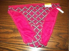 NWT CHARTER CLUB 100 COTTON BIKINI PANTIES RED PLAID 100156722 XL