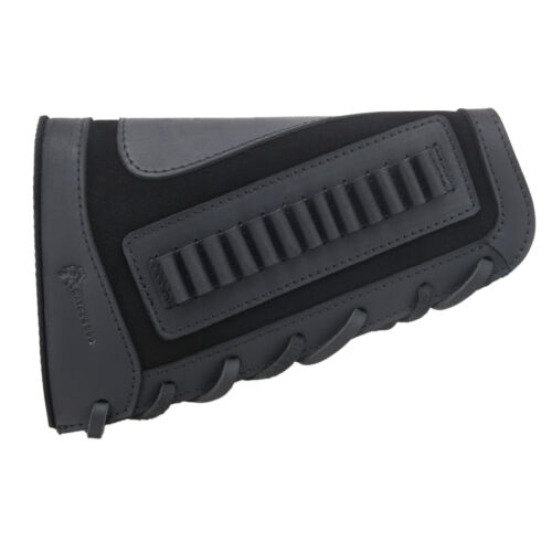 Custodia in pelle per munizioni copri fucile fucile buttstock per .357/.308/.22lr/12GA - Foto 48 di 62
