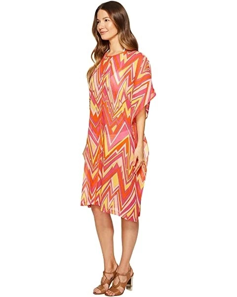 M Missoni 180496 женщин зигзагообразный хлопок купальный костюм прикрытие платье розовый размер средний - Изображение 4 из 4