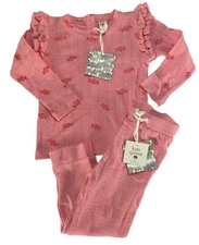 Kate Quinn 2-piece Long Sleeve Set Pink Candy Wrapper Pattern Organic Cotton 2T