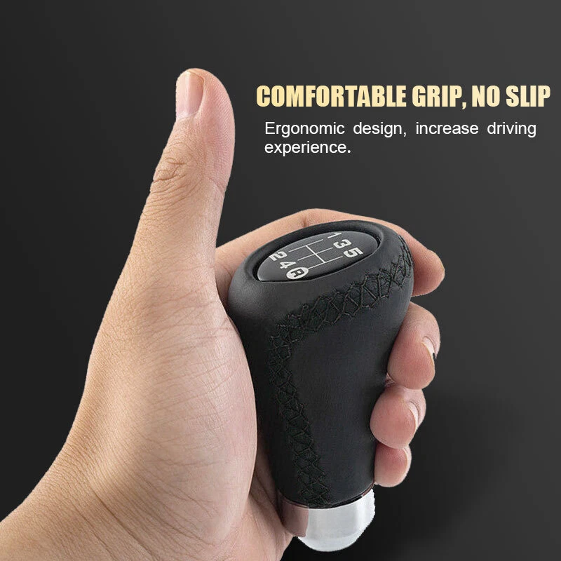 5 Speed Black Car Manual Shift Knob Gear Stick Shifter Lever Leather Universal - Image 4 of 4