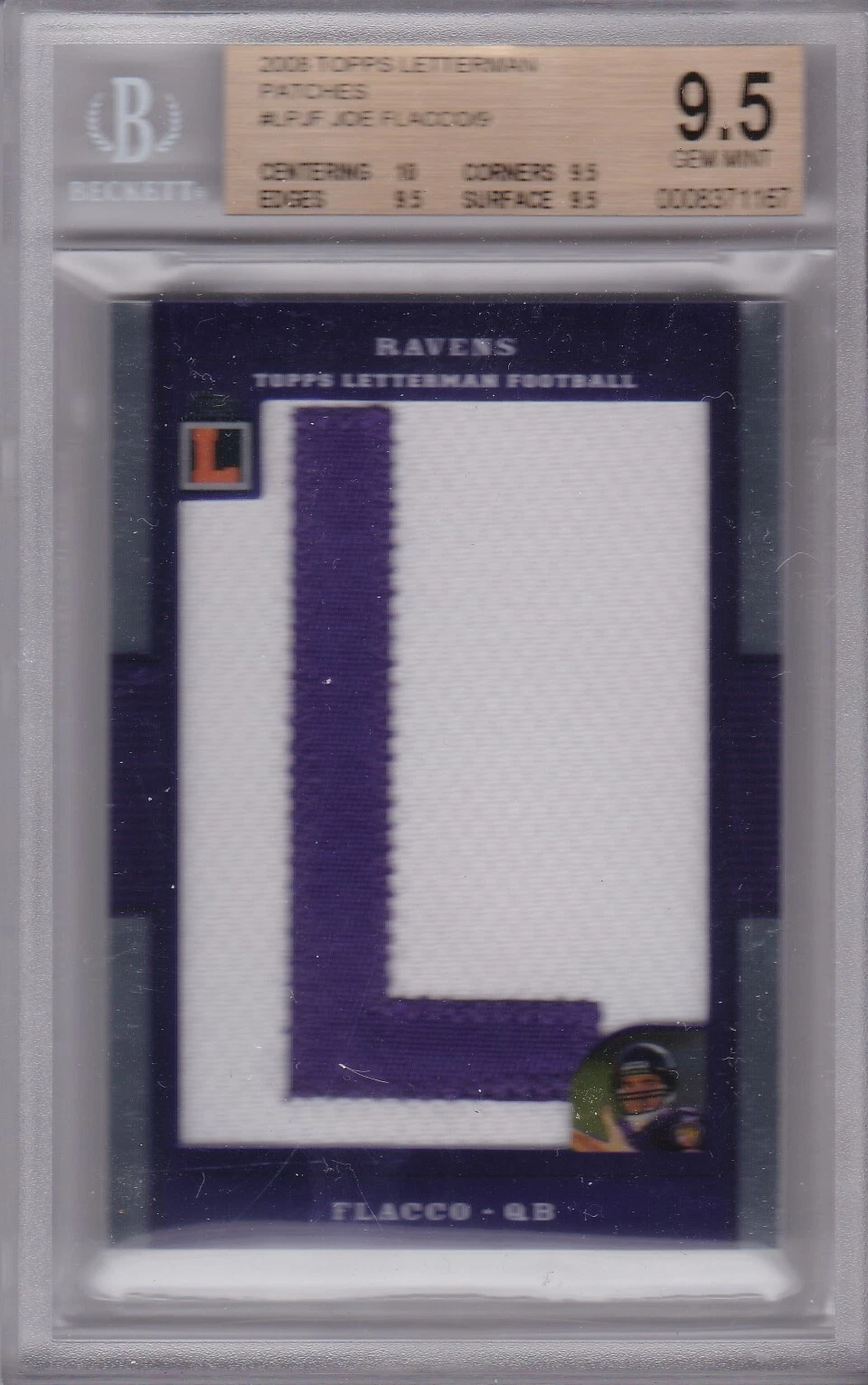 Joe Flacco Topps Letterman Patches #LPJF Refractor