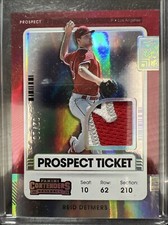 2021 Panini Contenders Reid Detmers Prospect Ticket Jersey Patch #PTJ-RD #02/10!