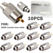10-pack PL259 Solder Connector Plug with Reducer for RG8X Coaxial Coax Cable USA