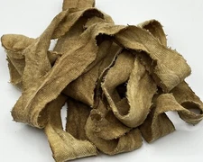 3 YARDS VERY primitive Coffee Stained Stretchy Fabric Strip 1-1/4” Halloween