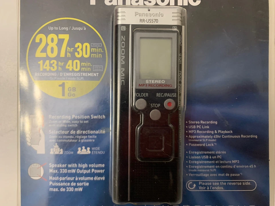 Panasonic RR-US570 Digital Voice Recorder Tested 287 Hours 1GB EVP - Image 2 of 3