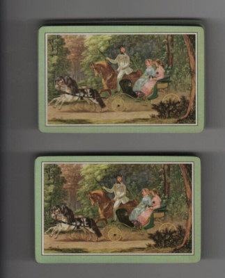W.P. CO. RACINE NO. 143 PONY RIDE VINTAGE 2 COMPLETE DECKS SLIGHT USE Snap Case