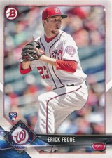 Erick Fedde 2018 Bowman #35 Washington Nationals RC rookie baseball card