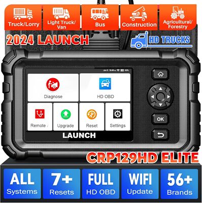 LAUNCH CRP129 HD Heavy Duty Truck Scanner Full System Diesel Scan Tool DPF Regen