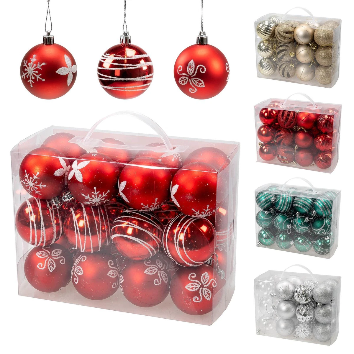 6 PZ PALLA Di Natale Grandi All'Aperto, 15Cm Palline Natalizie Rosso Verde, Giga EUR 47,99 - IT
