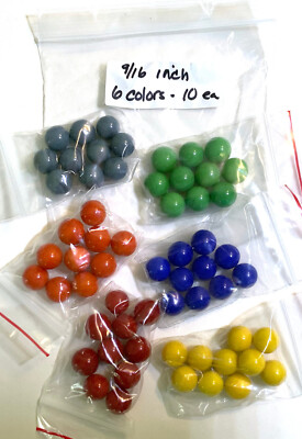 NEW - 60 count Game or Chinese Checker Replacement Marble Set - 9/16 in (14mm)