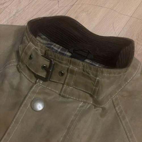 Chaqueta encerada dorada Belstaff Abrigo de cera para motocicleta Cuello de pana BEIGE para hombre Talla M - Imagen 5 de 24