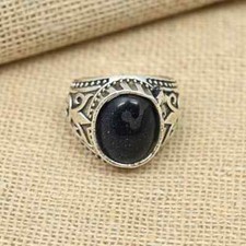 Blue Sunstone Gemstone Handmade Ring Jewelry Gift For US Size-9.5 RRG