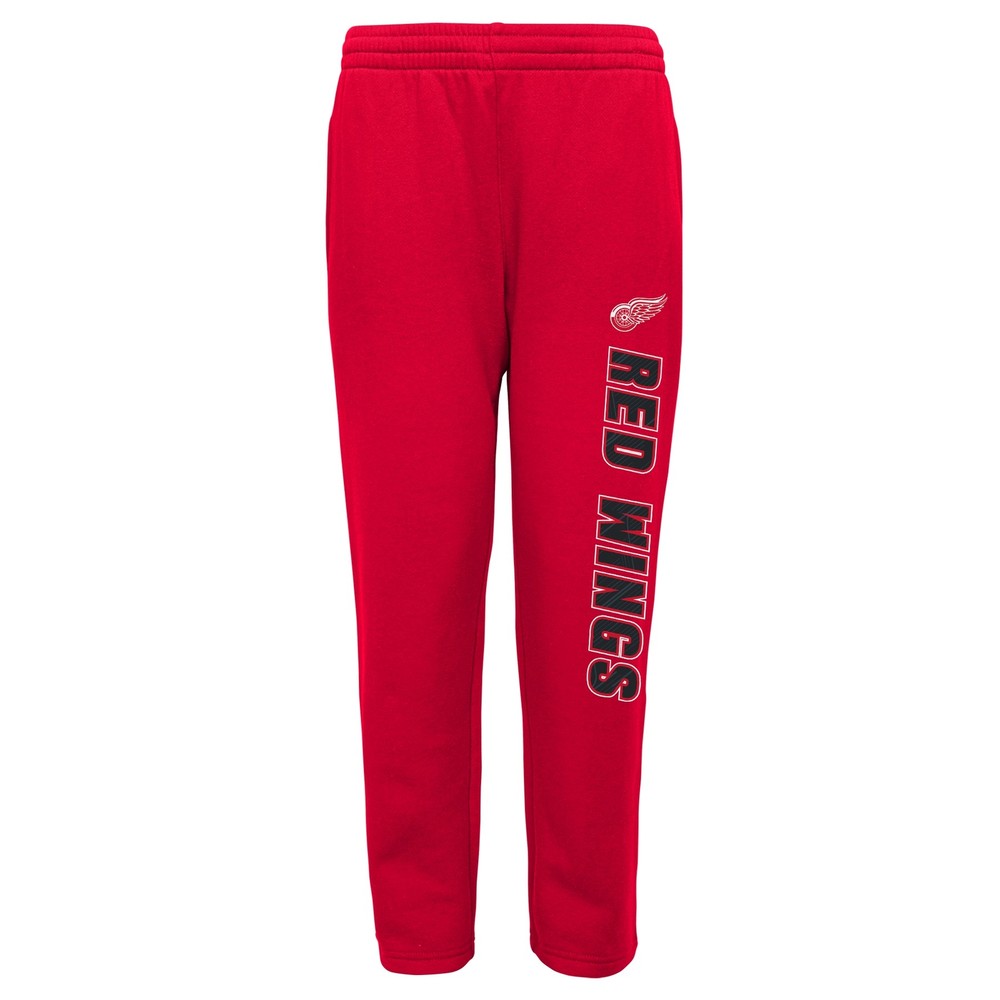 Outerstuff Detroit Red Wings NHL Boys Youth Post Game Fleece Pant, Red