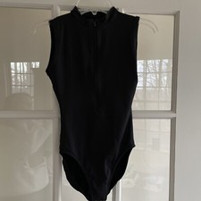 Eurotard Zip Front Leotard, Size X Small, Black On Black  Zipper. EXCELLENT