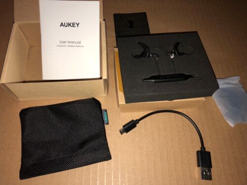 AUKEY Bluetooth Headphones, Magnetic Wireless Earbuds with 8 Hours Playtime and - Picture 1 of 5