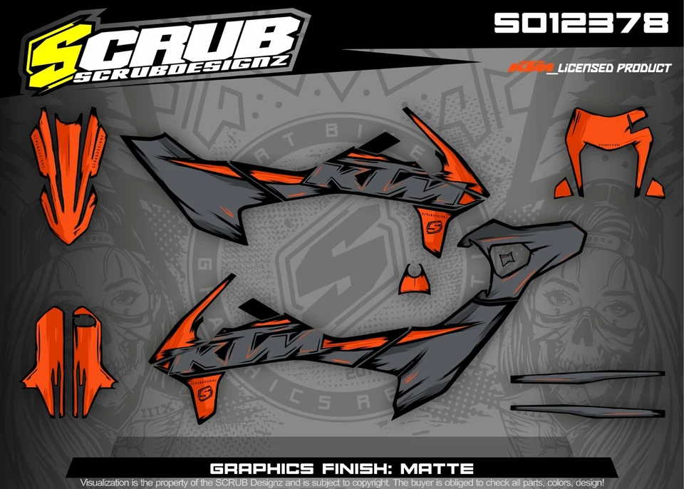 KTM 690 SMC R 2019 2020 2021 2022 2023 2024 2025 Graphics decals matte Supermoto - Imagem 3 de 4