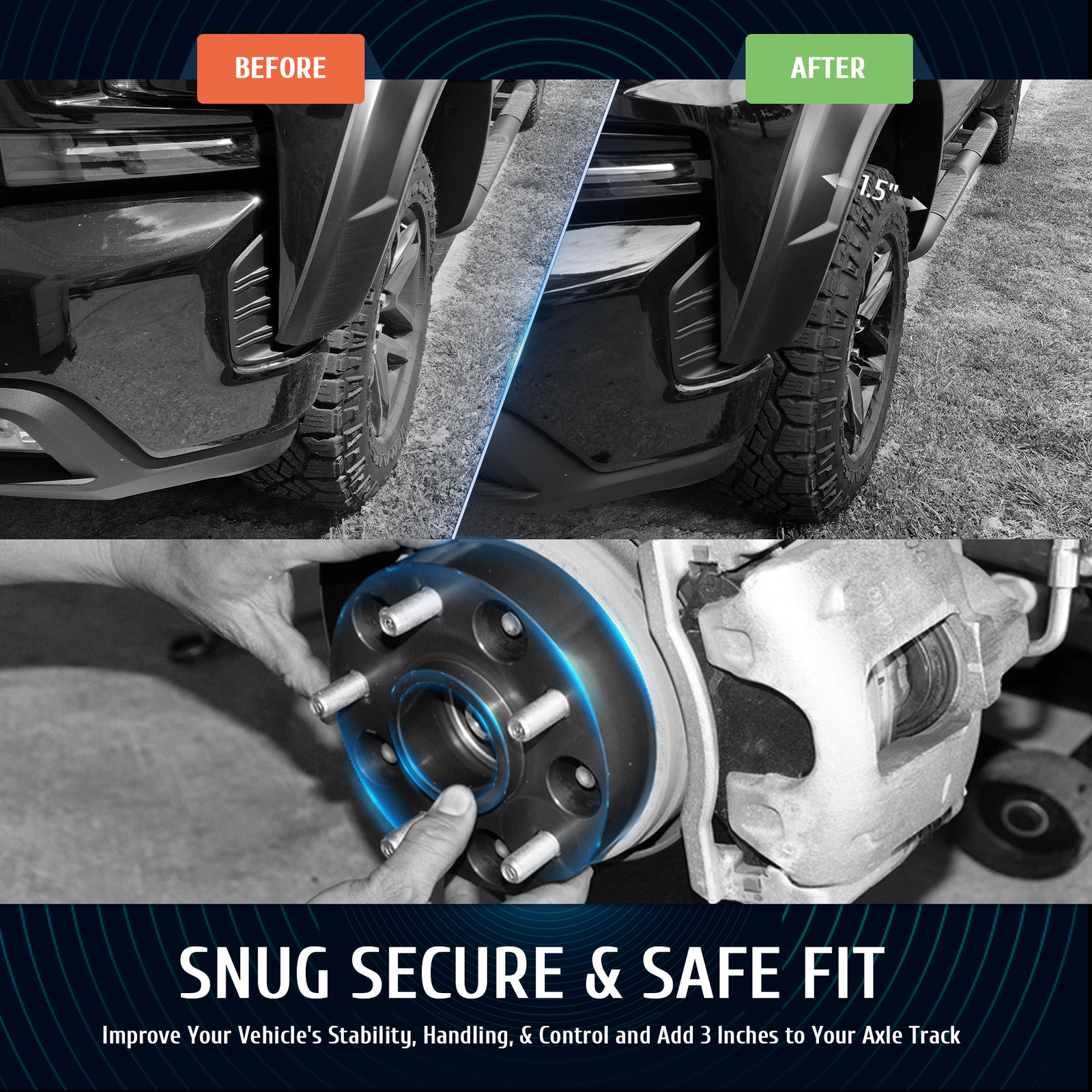 OMT 4PCS 1.5" Thick  6x5.5 Wheel Spacers For Chevy Silverado GMC Sierra 1500