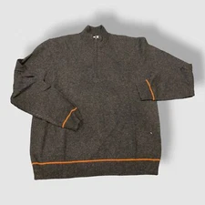 $281 Active Cashmere For Neiman Marcus Men's Black Knit 1/4-Zip Sweater Size L