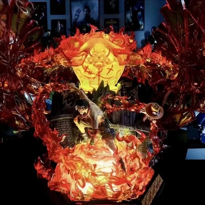 One Piece Barbablanca & Portgas D. Ace Figura Anime Estatua Colección Modelo