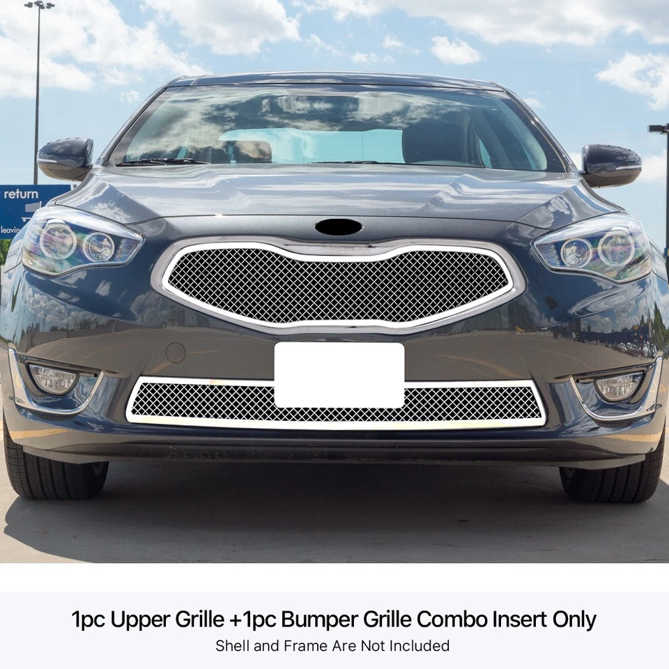 Подходит для Kia Cadenza 2014-2015 годов выпуска с комбинированным болтом поверх сетчатой решетки из нержавеющей стали - Изображение 3 из 3