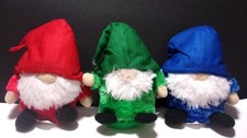 3-Pack Christmas Santa Gnomes 7.5" Plush Dolls Toy Table Decor