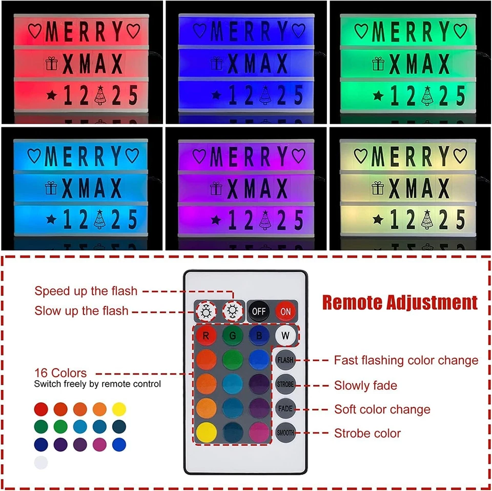 Light Box,Insegna Luminosa,Led A4 Scatola Luminosa,Con 294 Lettere Ed Emoji,Lava - Immagine 3 di 4