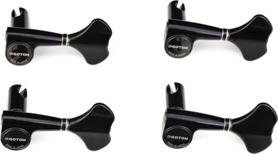 Gotoh GB707 Bass Tuners - 4 In-line Right-handed, Black