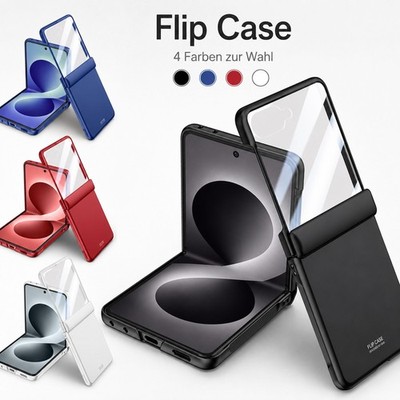Handy Hülle + 9H Schutzglas für Samsung Galaxy Z Flip8 mit Scharnier Schutz Case