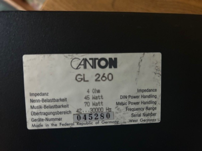 A pair of vintage CANTON GL260 speakers W. Germany, Black | eBay