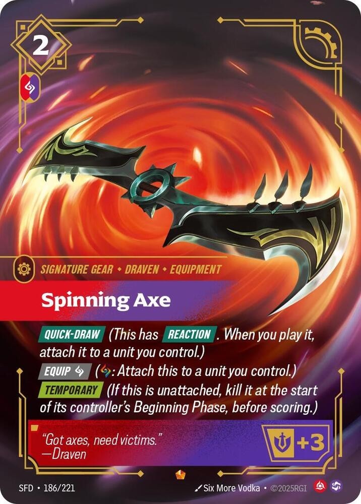 Spinning Axe 186/221 Holo Foil Riftbound Spiritforged TCG Epic Card English NM/M