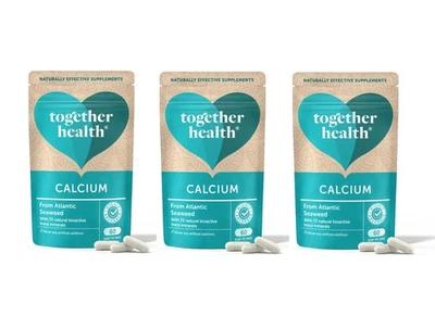 Together Health Natural Calcium from Seaweed - 180 vegan capsules (3 packs)