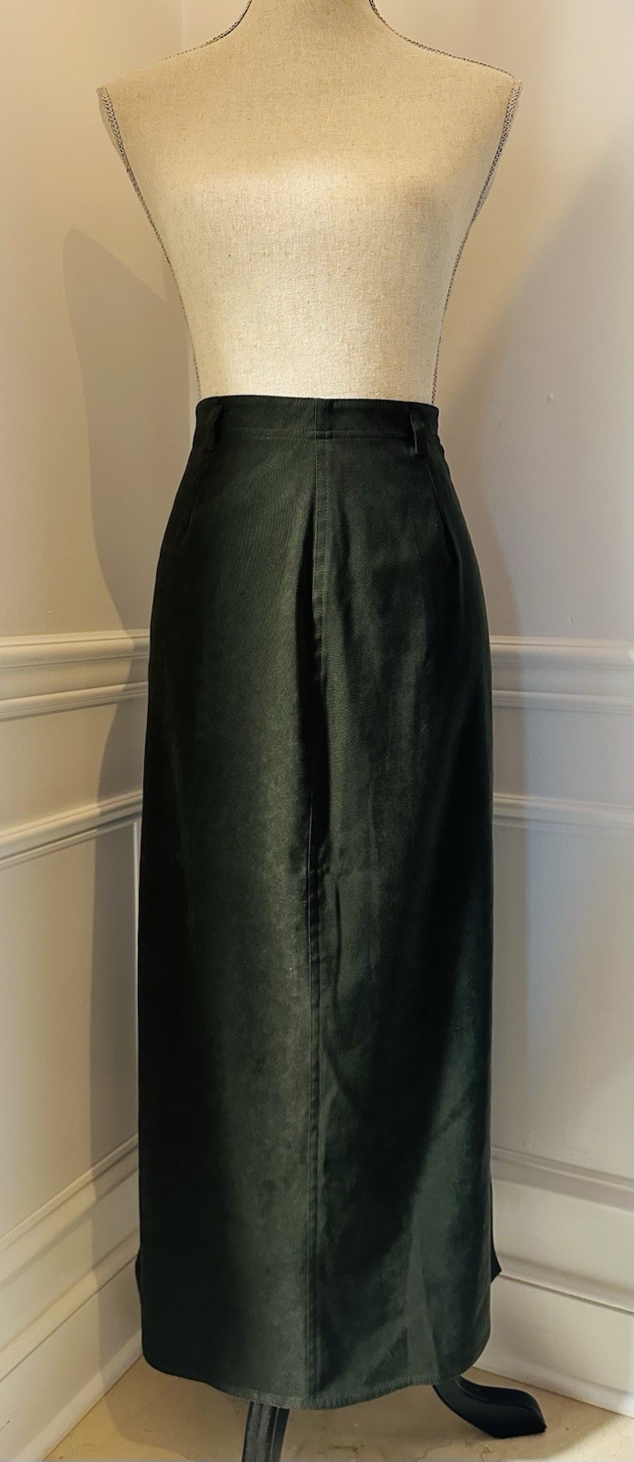 Talbots Maxi Skirt Green 8 Stretch Business Cas Classic Minimalist Dark Academia-image