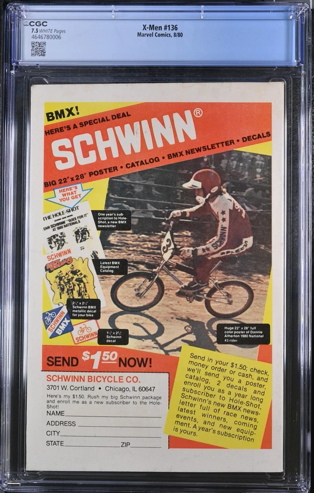 Uncanny X-Men #136 1980 Marvel Comic 7.5 VF- CGC Graded Key Dark Phoenix Saga - Image 2 of 2